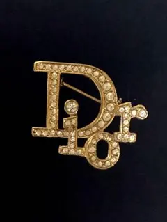 ディオール Dior ゴールド ロゴ ブローチ