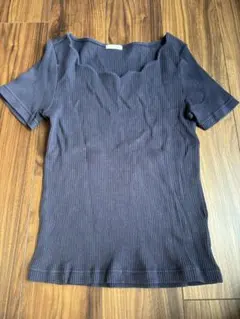 GU リブ編み　ネイビー　Tシャツ　Mサイズ
