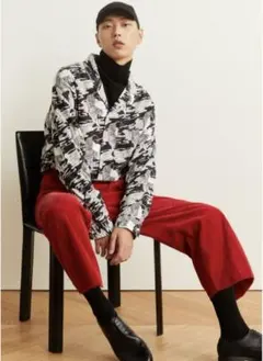 H&M 虎 タイガー 総柄 シャツ ブラック 黒 ストリート カジュアル XXL