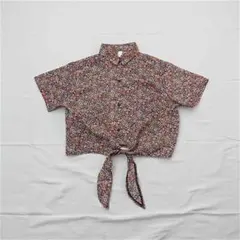 ★American Apparel アメアパ 花柄 ショート丈シャツ マルチのサムネイル