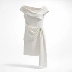 【美品】オフショル タイトドレス S ホワイト キャバ 結婚式 二次会