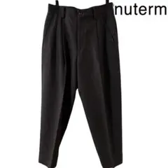 クリーニング済　nuterm ブラウンヘリンボーン　ウールパンツ　サイズ32