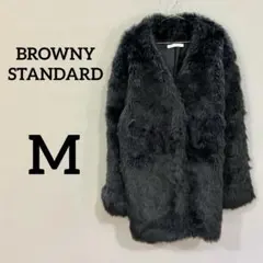 フェイクファーコート ロング丈 ブラック Fサイズ