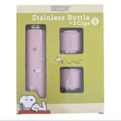 SNOOPY ステンレスボトル カップ2個付きセット ピンクのサムネイル