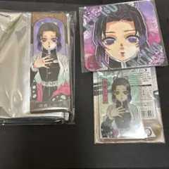 鬼滅の刃 絵札缶バッジ 胡蝶しのぶ アートコースター アクリルキーホルダー