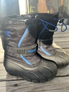 SOREL キッズブーツ ブラック/ブルー　キッズ　17センチ
