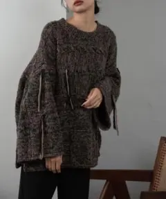 Amiur cable pattern fringe volume knitのサムネイル