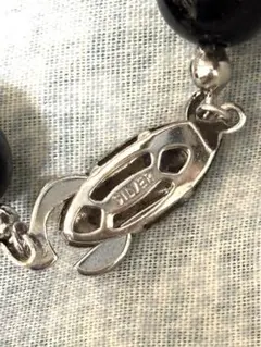 silver刻印有り　天然ブラックオニキス ネックレス＆イヤリング セット