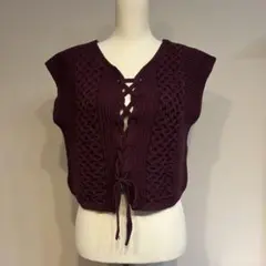 【美品】mystic.ケーブルニットベスト