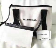 BALENCIAGA　バレンシアガ　ネイビーカバス　S　ホワイトのサムネイル