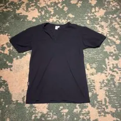 アヴィレックス　AVIREX 半袖ヘンリーネックTシャツ S 黒 無地 綿のサムネイル