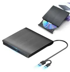 外付けDVDドライブ 高速処理 8XDVD& 24XCD 光学ドライブ外付け