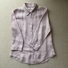 リネン 薄紫 七分袖丈シャツ