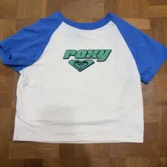 ROXY ラグランTシャツ ホワイト×ブルー Lサイズのサムネイル