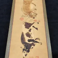 【金太郎図】山内謙哉 722 掛け軸 昔話 金太郎と熊　肉筆 金太郎図】山内謙哉 722 掛け軸 昔話 金太郎と熊 肉筆 - メルカリ