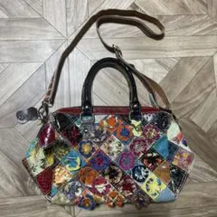 希少！エスタシオン　2wayバッグ　花柄　パッチワーク　マルチカラー　タグ付き