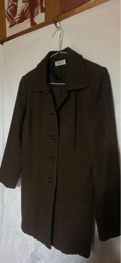 ウール混合ブラウンコート