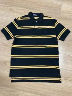 POLO RALPH LAUREN ポロシャツ 黒×黄×紫ストライプ サイズL