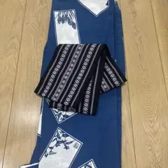 A2 夏物 浴衣 綿紅梅 パリコレクション 山口小夜子 花散らし 赤色 着物