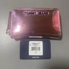 tommyjeans ウォレット　メタリックピンク