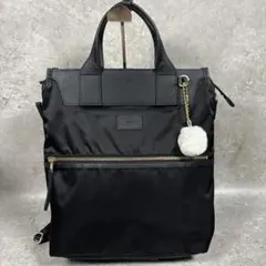美品 カナナプロジェクト A4 リュック バッグ ナイロン 黒 17315のサムネイル