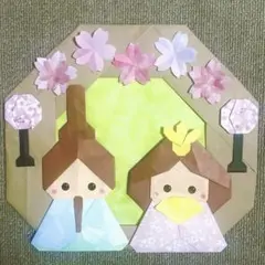 ひな祭りリース　折り紙　3月