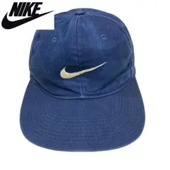 90s NIKE ロゴ 6パネル ヴィンテージキャップ ネイビー 台湾製 銀タグ