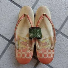 畳縁 草履鼻緒留め（緑地さくら菱形）