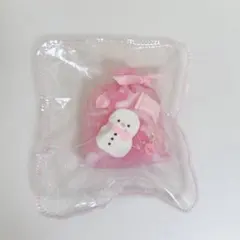 kikisquishy 雪だるま　ピンク　ぼやぼや　純泥　スクイーズ　巾着