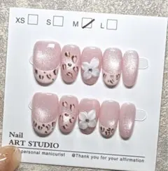 ハンドメイド　ネイルチップ　ショートオーバル　Mサイズ