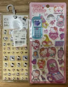 キティ　ハッピーフォン　タイル　シール　2枚