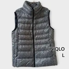 UNIQLO ウルトラライトダウンベスト ヘリンボーン レディース Lサイズ