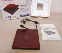 Pioneer ポータブルBDドライブ BDR-XD05R2　赤