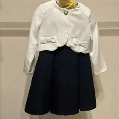 入学式　セレモニー　110cmワンピース＋ボレロ　シンプル