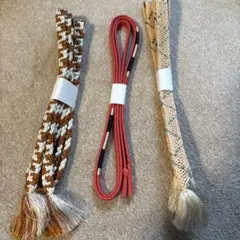 帯締め3点セット ☆ 茶色と白・濃いピンク・薄いピンクた緑