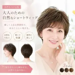 女性用　フルウィッグ　ダークブラウン　自然　かつら　医療用のサムネイル