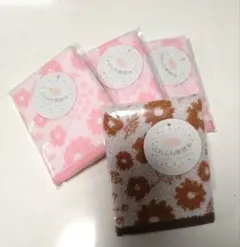 無撚糸 花柄 タオルハンカチ 4枚セット