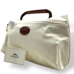 美品 LONGCHAMP ロンシャン ハンドバッグ ミニバッグ ポーチ ホワイト