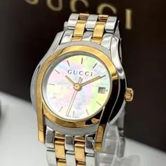 箱有 稼働】GUCCI 5500L ピンクシェル文字盤 MOPコンビカラー - メルカリ