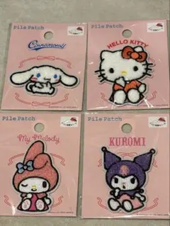 サンリオパイルワッペン　 キティ　マイメロ　シナモロール　クロミ ワッペンシール