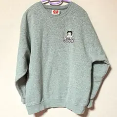 BettyBoop ベティ・ブープ スウェットトレーナー 裏起毛 Lサイズグレー