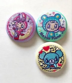 ナルミヤキャラクターズ　刺繍缶バッジ べリエちゃん　ブルーべリエちゃん　ミント