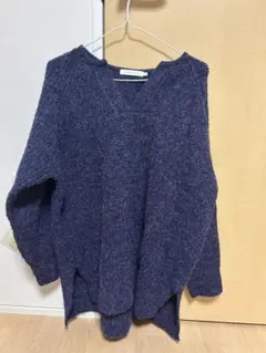 【AMERICANHOLIC】ダークパープル Vネックニット