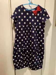 ワンピース　ミキハウス　150 お出かけ　水玉　ドット　発表会　フォーマル