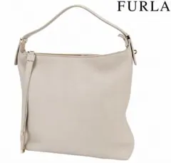 値下げ⭐︎FURLA ライトグレー 本革 ショルダーバッグ
