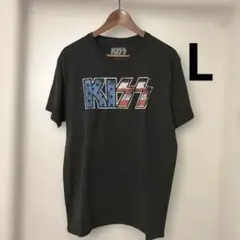 KISS キッス　オフィシャル品　星条旗ロゴ Tシャツ ブラック　　Lのサムネイル