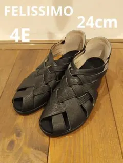 【美品】felissimoフェリシモeditイディット サンダル　クロスレザーのサムネイル