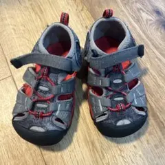 KEEN キッズ サンダル グレー/レッド　13.5センチ