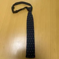 キッズ用 ニットネクタイ ネイビー ハート柄