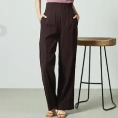 snidel ハイウエストワイドパンツ　ワイン　ブラウン